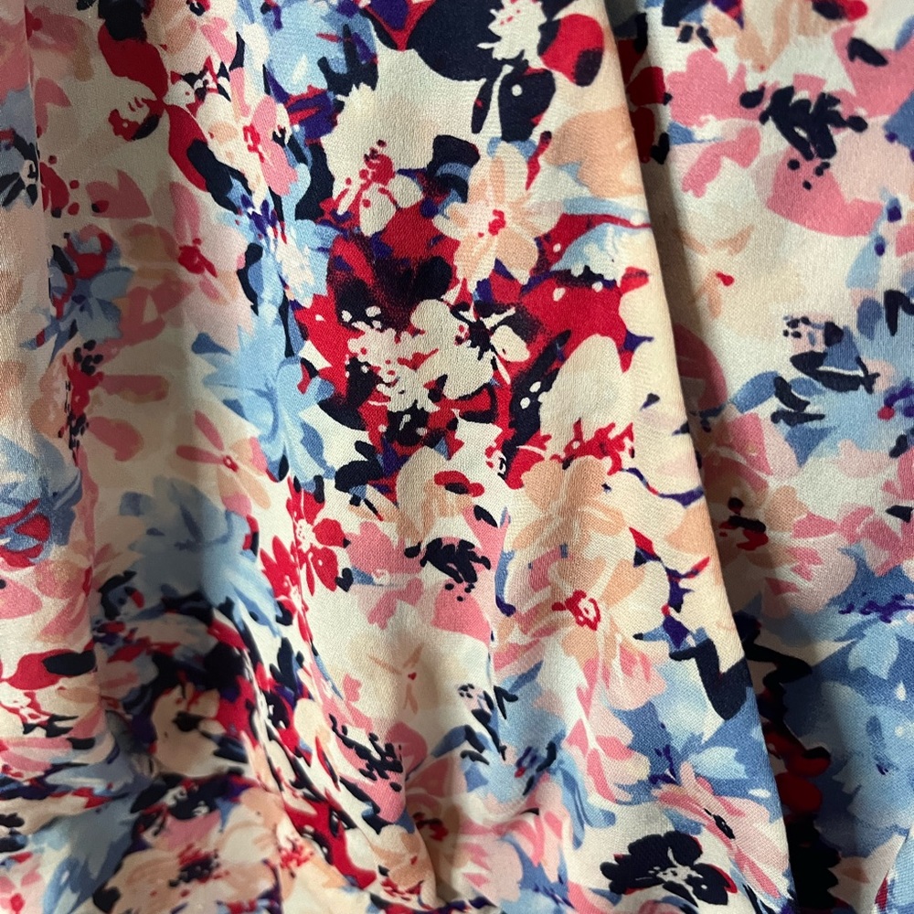 PARKER 100% SILK FLORAL CRISS CROSS FRONT STRAPPY FLOWY DRESS SIZE MEDIUM - Picture 3 of 16